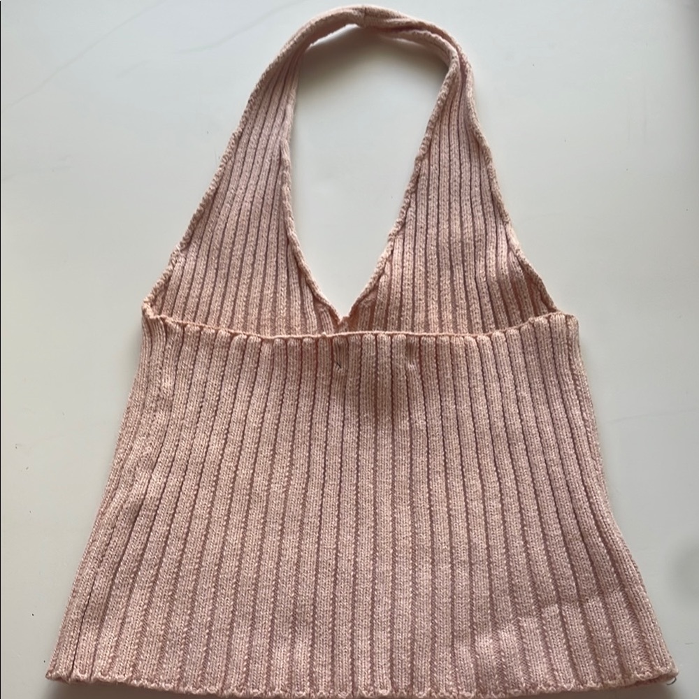 Forever 21 Pink Ribbed Backless Tank Top